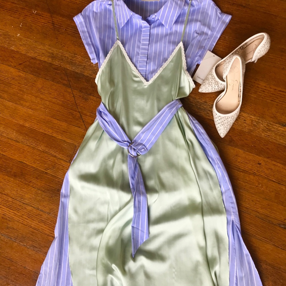 NWT ZARA Shirt Dress with Pockets